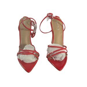 EGO Kakai Red Strappy Pointed Toe Stiletto High Heels Shoes Size 8